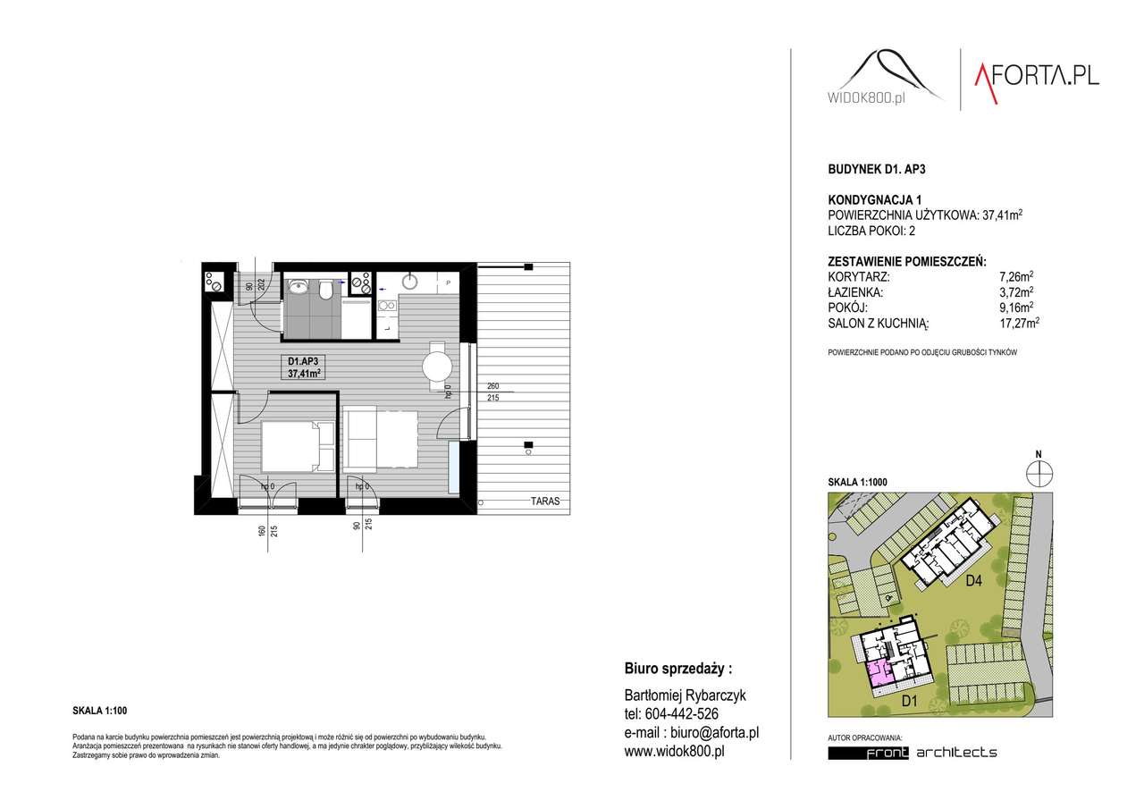 Widok800 | mieszkanie 2-pok. | D1.AP3 - Pełny obrazek: 2/5