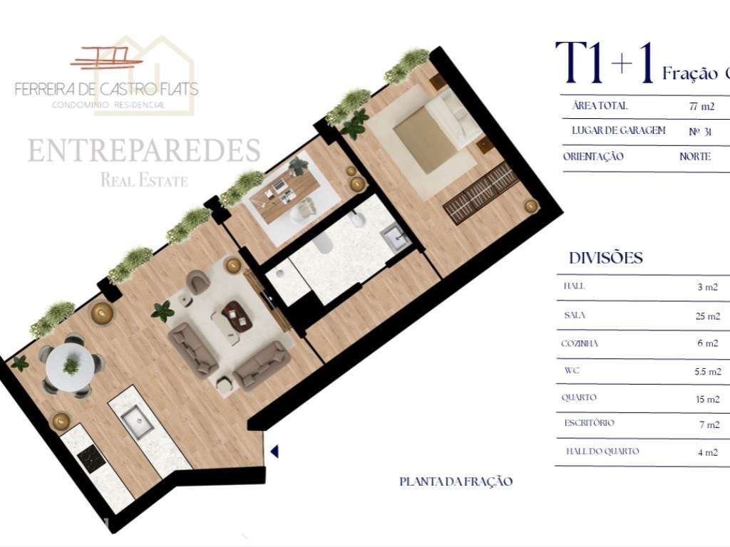 Apartamento T1+1 com garagem para comprar no Bonfim - Porto - Grande imagem: 4/8