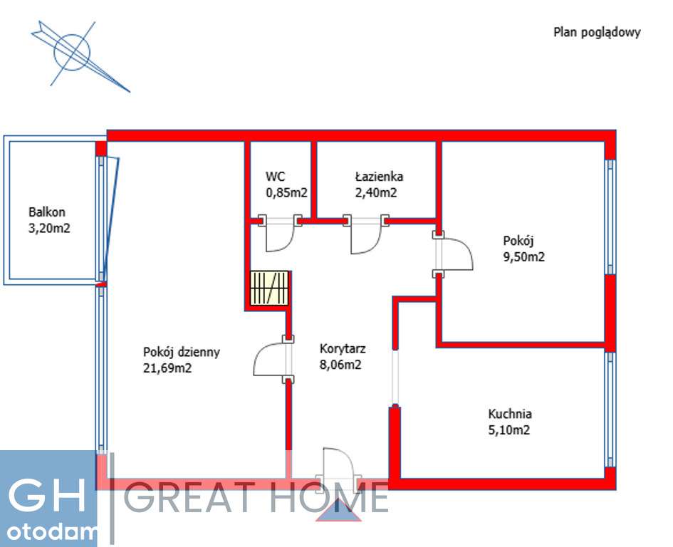 2 Pok przy PKP 48m2 balkon widna kuchnia sprzedaż-10