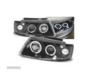 FARÓIS FRENTE ANGEL EYES PARA VOLKSWAGEN VW PASSAT 3B,96-00 FUNDO PRETO - 2