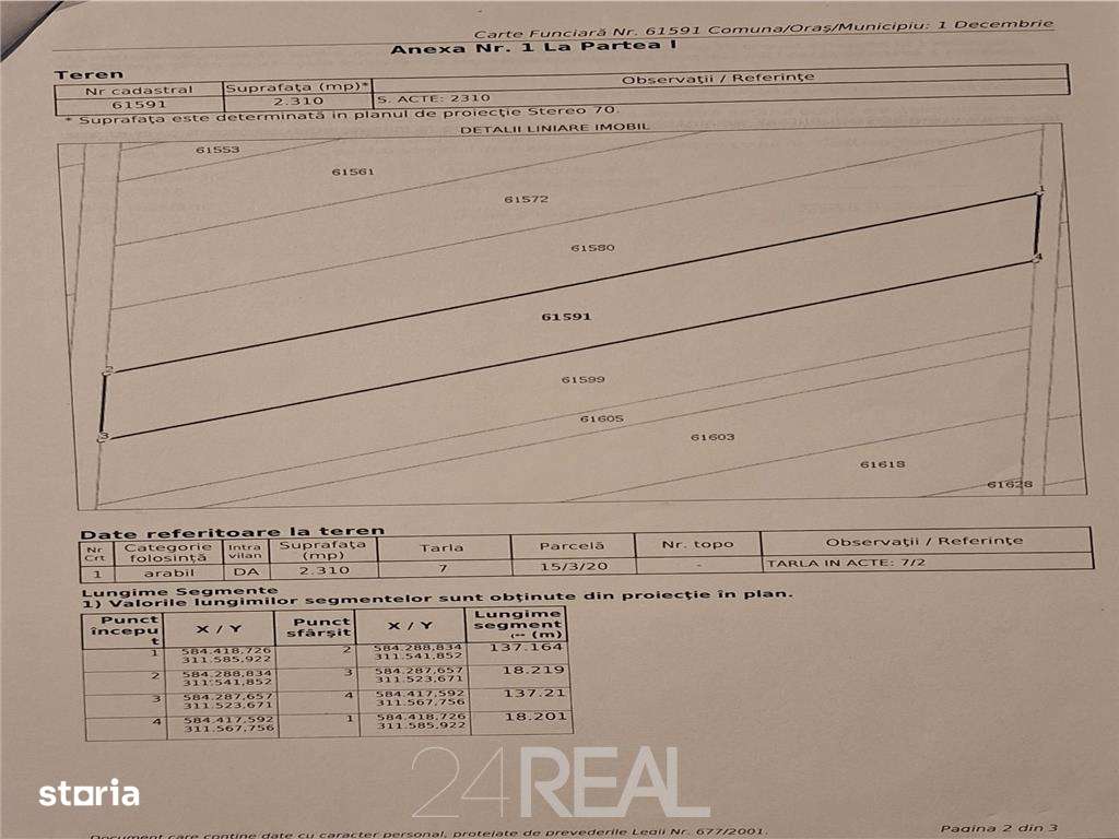 Teren de vanzare in 1 Decembrie - 2310 mp - Imagine principală: 1/1