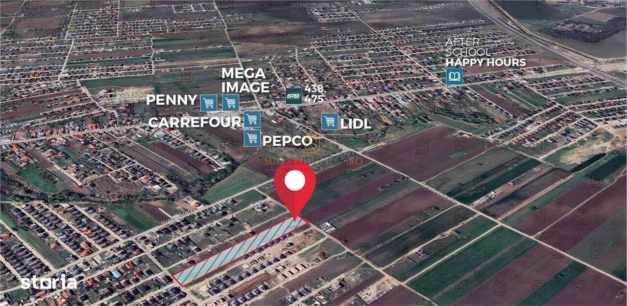 Lot teren de vanzare, Str. Aviatorilor, P+1+M, Comuna Berceni - Imagine principală: 2/20