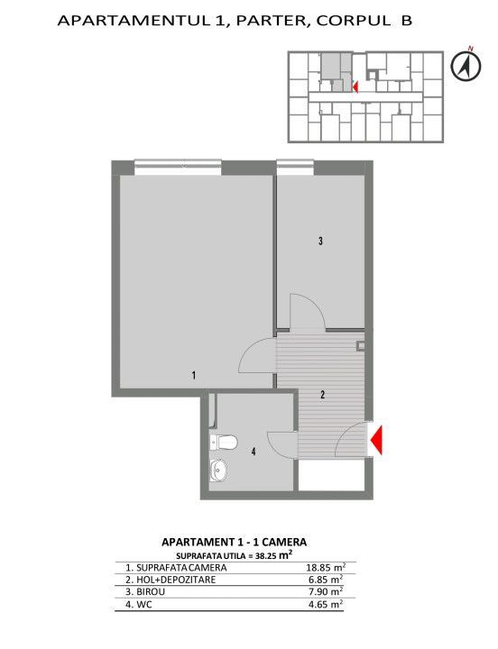 Apartament cu 2 camere, 38mp utili, finisat, bloc nou, SEMICENTRAL