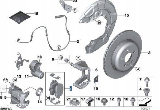 Klocki hamulcowe tył BMW M3, M4, M5, M5 34208093737 - 1