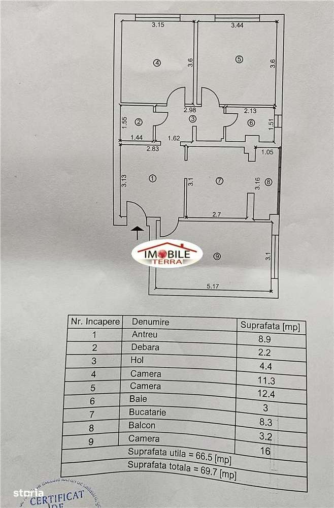 Apartament 3 camere decomandat cu pivnita de vanzare in Vasile Aaron-6