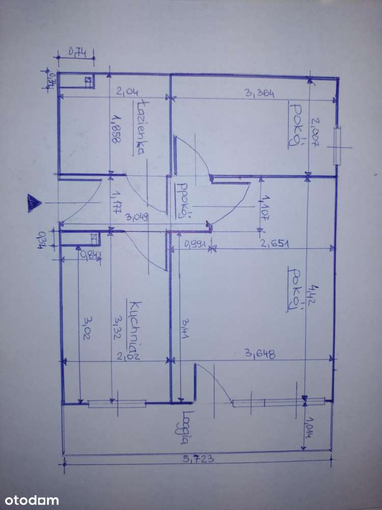 Świetny układ! 2/3 pokojowe do generalnego remontu- parking zamknięty - Pełny obrazek: 3/10