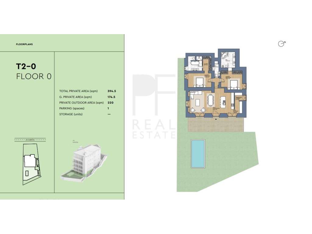 T2 Monte Estoril com jardim e piscina privativo - Grande imagem: 5/5