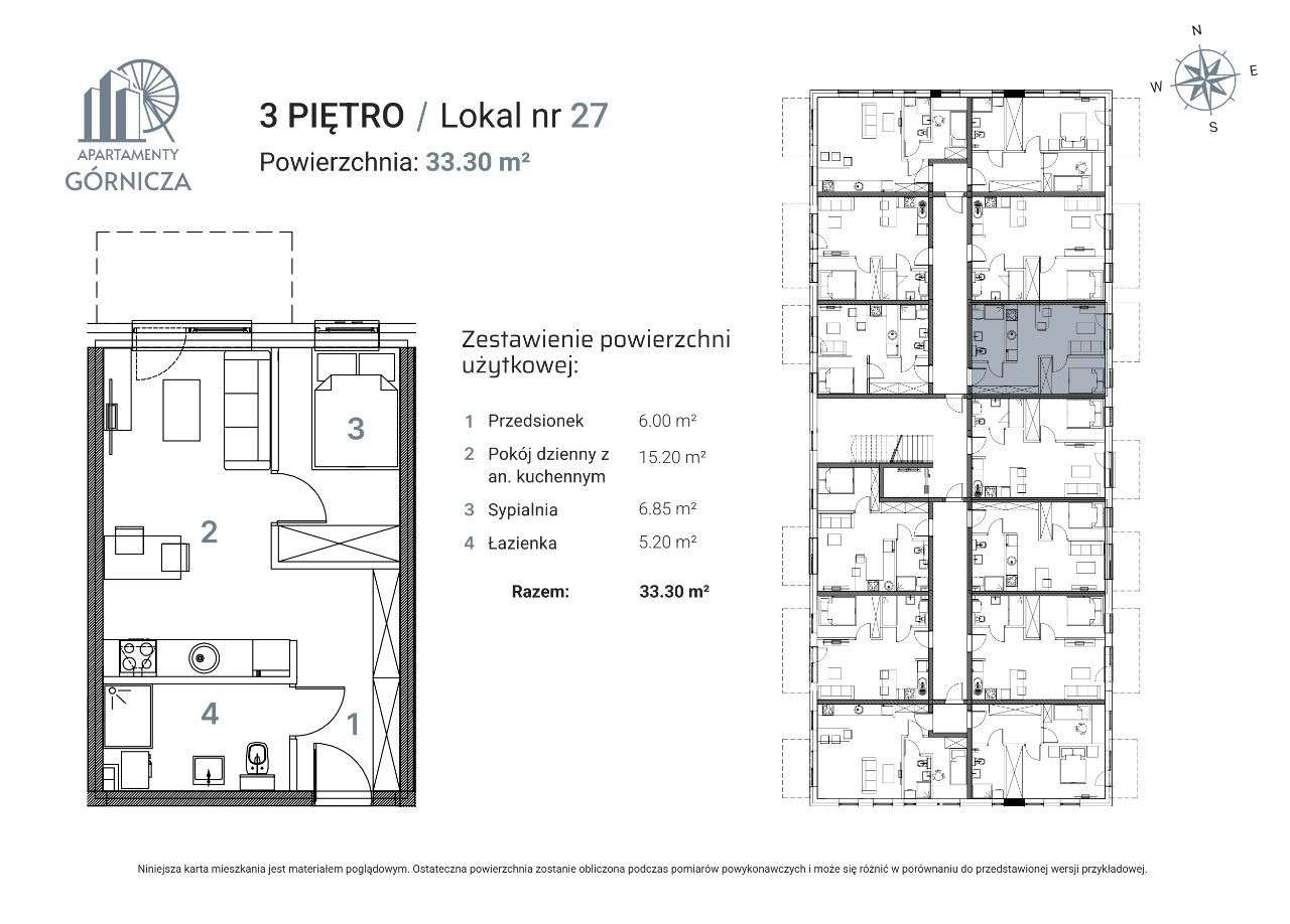 PROMOCJA! Nowe Apartamenty Górnicza Lokal nr 27 - 33,3 mkw - Pełny obrazek: 2/11