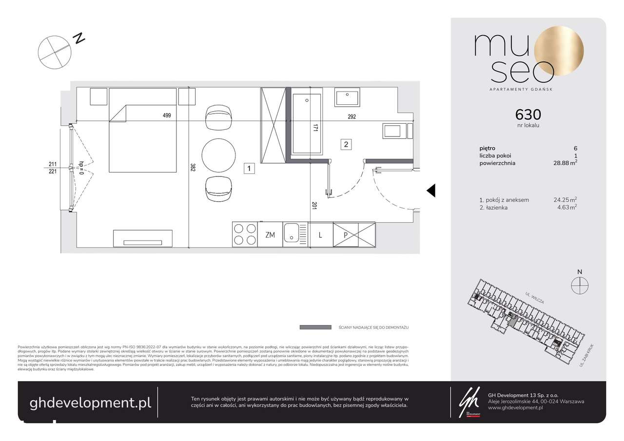 1-pokojowe mieszkanie 28m2 Bez Prowizji - Pełny obrazek: 2/7