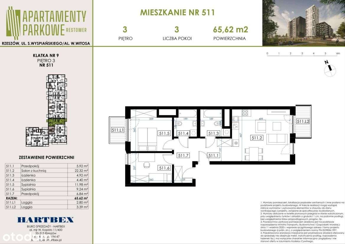 Apartamenty Parkowe | mieszkanie 3-pok. | 511 - Pełny obrazek: 2/7