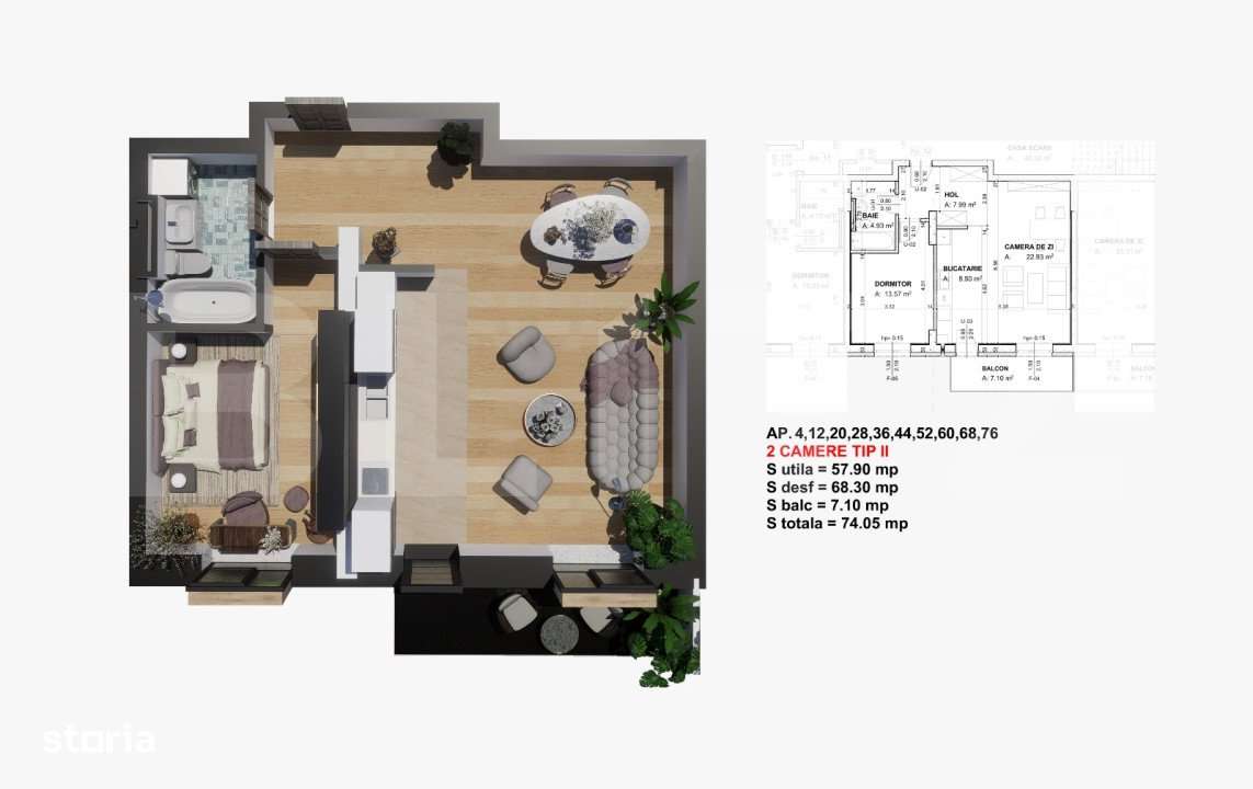 Comision 0% la cumparator! Apartament 2 camere, 65 mp, Satina Park - Imagine principală: 1/4
