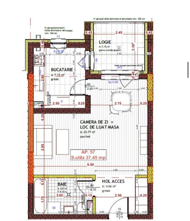 Apartament de 1 camera, 37.45 mp, Semifinisat, Zona Tineretului - Imagine principală: 2/2