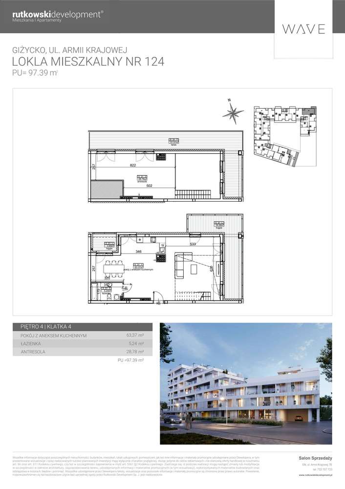 2-pokojowe mieszkanie 97m2 + taras Bez Prowizji - Pełny obrazek: 2/7
