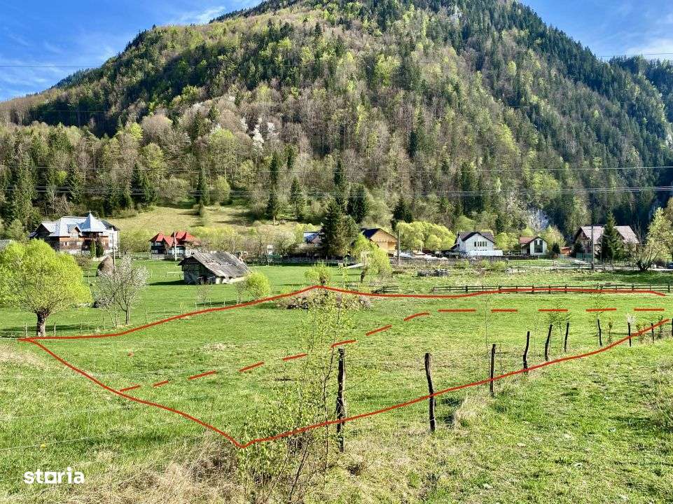 Teren panoramic insorit, utilitati, panta mica si padure, turism sau v-3