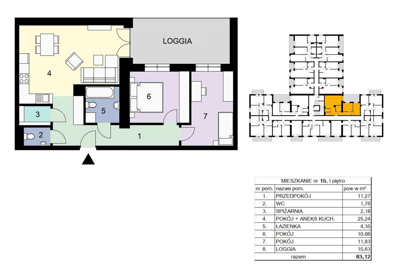 Na Pańskiej Górze | mieszkanie 15 - Pełny obrazek: 2/8