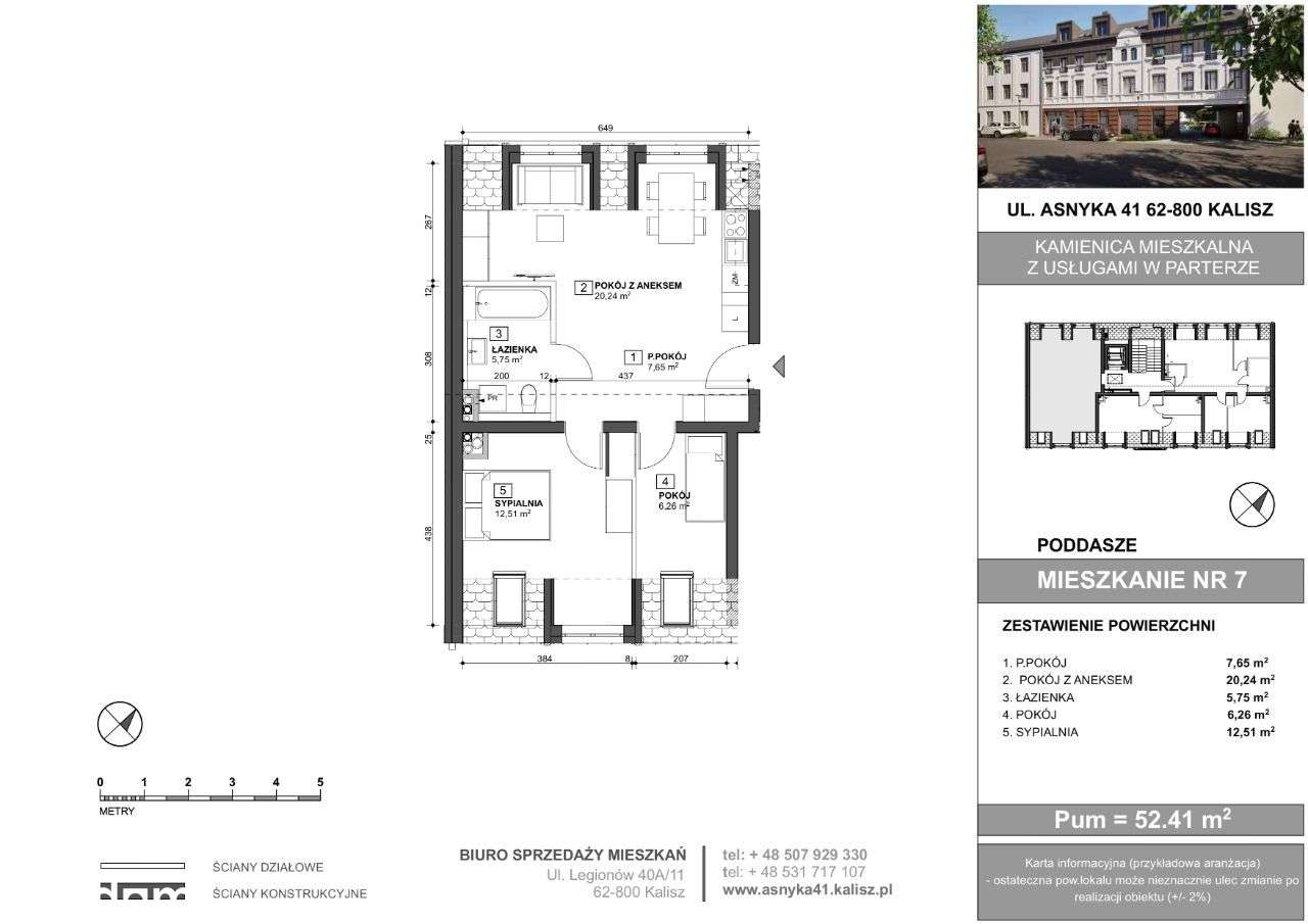 Mieszkanie nr 7 w Kamienicy Asnyka 41 - Pełny obrazek: 2/7