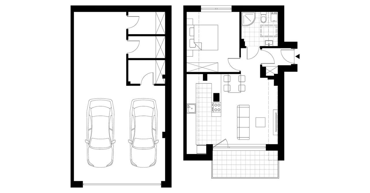 2-pokojowe mieszkanie 44m2 + balkon Bezpośrednio - Pełny obrazek: 3/8