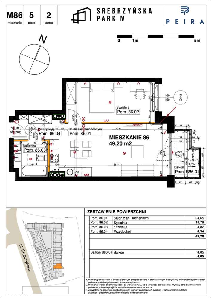 Srebrzyńska Park I​V | mieszkanie 2-pok. | M86 - Pełny obrazek: 2/7