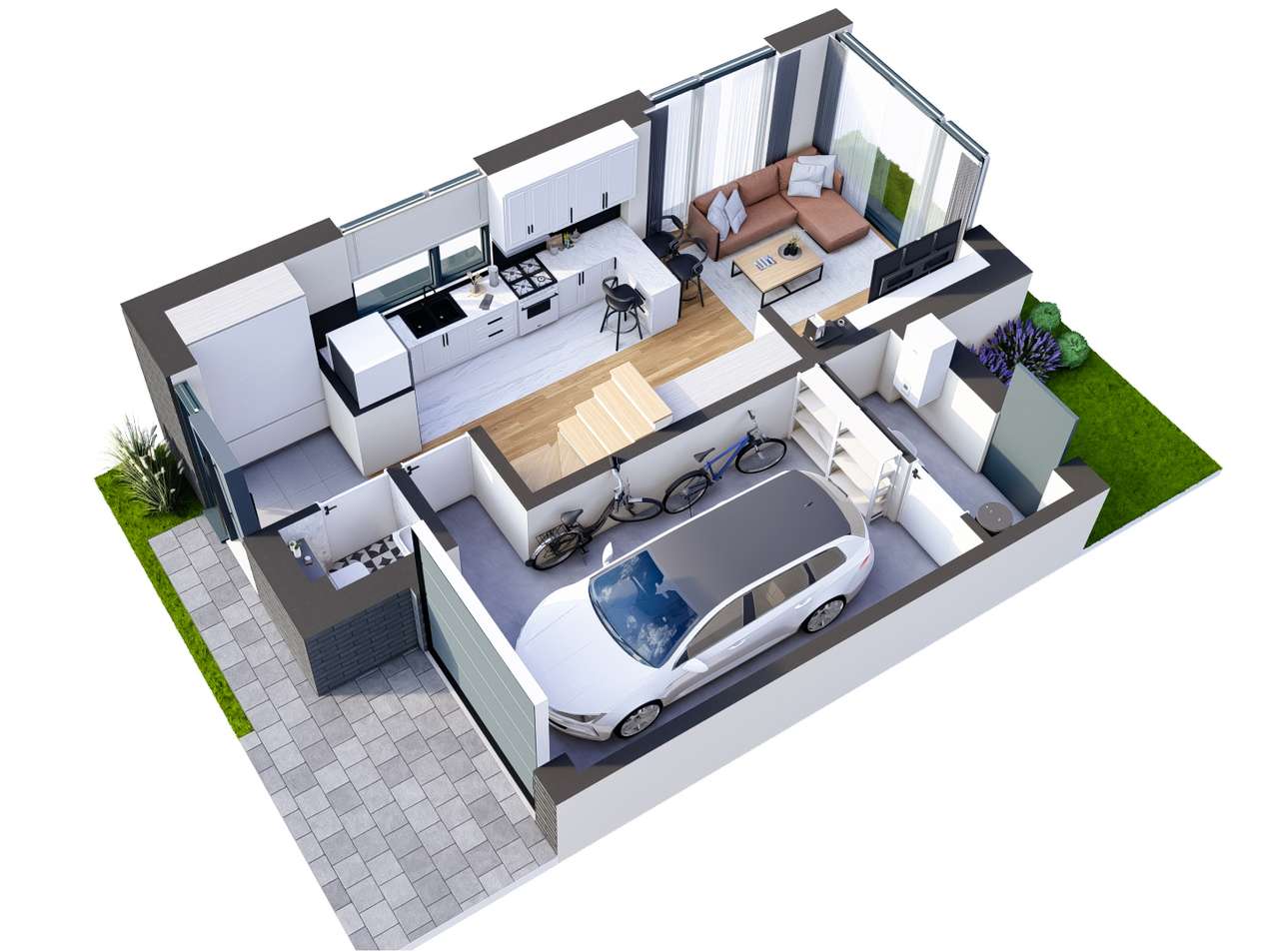 Dom szeregowy 104m² 5A | Okolice Warszawy | Garaż, ogród i taras - Pełny obrazek: 5/12