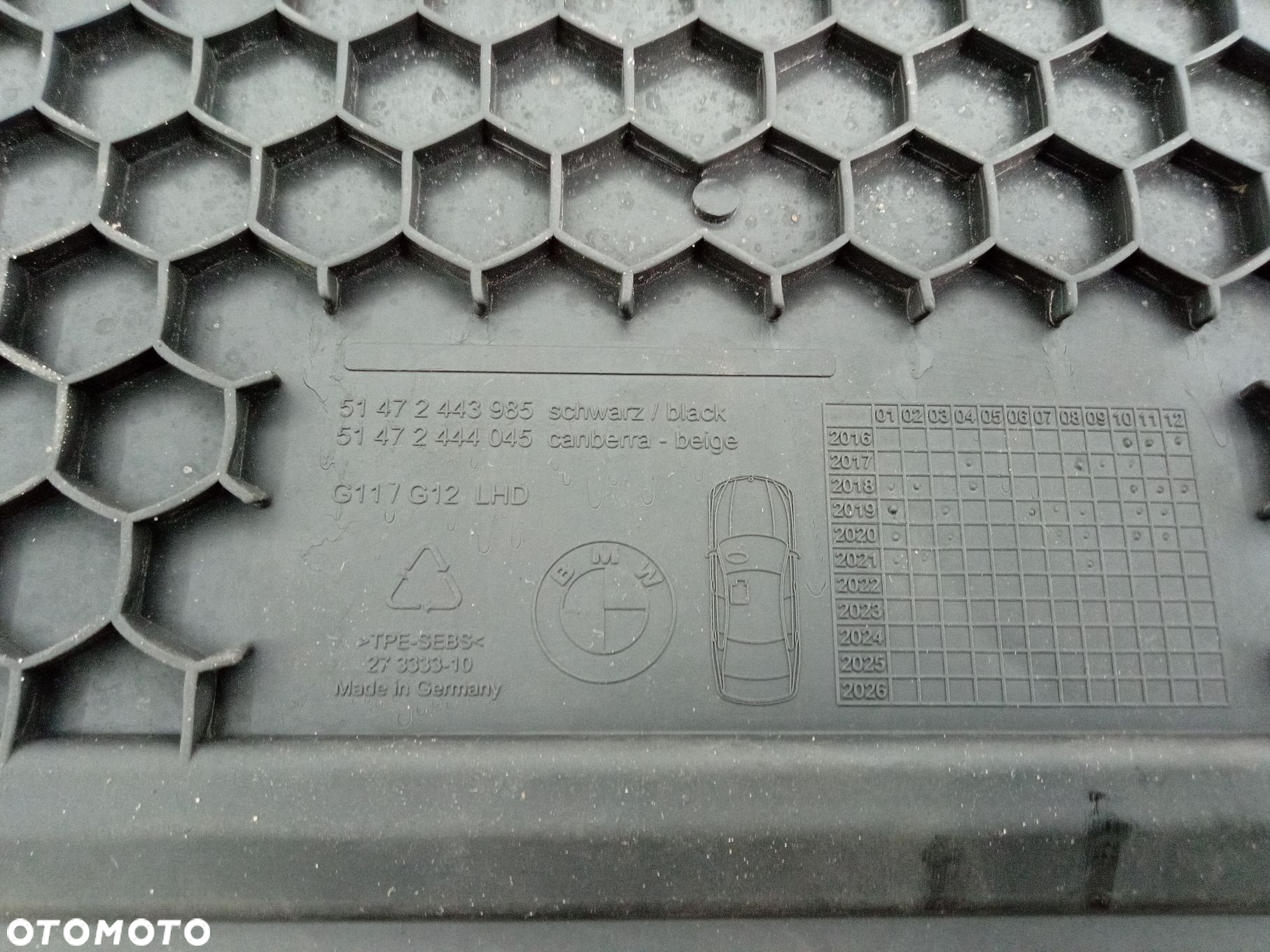 BMW 7 G11 G12 DYWANIKI GUMOWE OEM PRZÓD EU 2443985 - 4