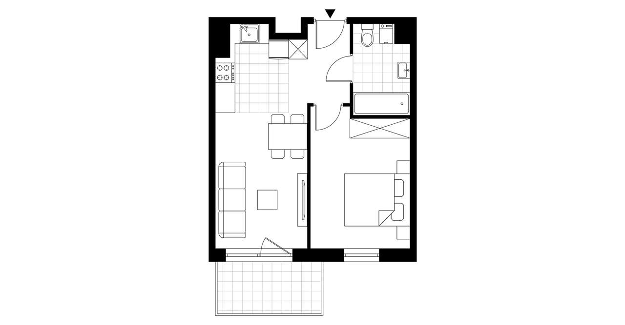 2-pokojowe mieszkanie 37m2 + balkon Bezpośrednio - Pełny obrazek: 3/8