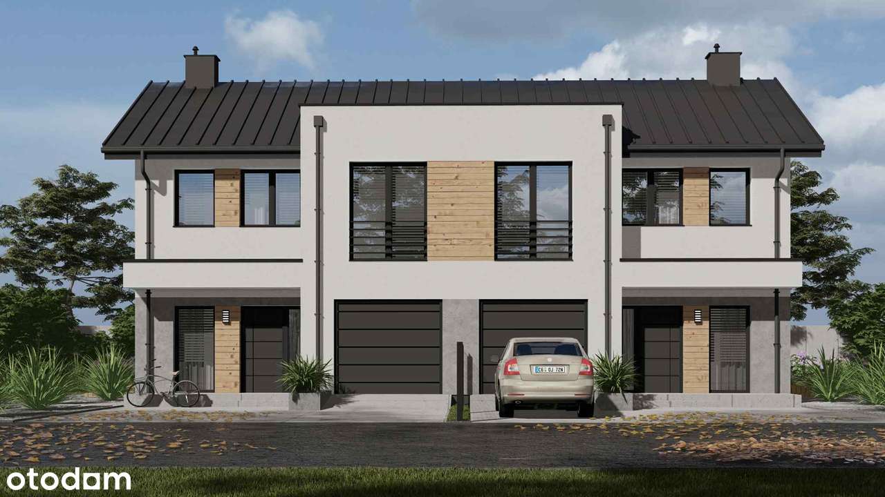 Nowy bliźniak 115 m² | duże okna | ogród | Kozerki I ODDANY - Pełny obrazek: 2/14