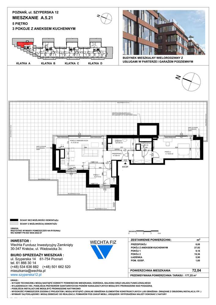 3-pokojowe mieszkanie 72m2 + taras Bez Pośredników - Pełny obrazek: 2/7