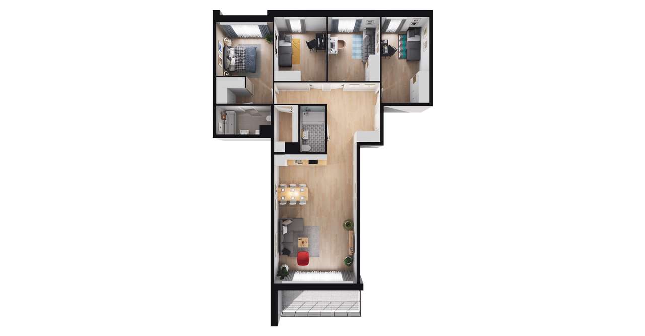 5-pokojowe mieszkanie 111m2 + balkon - Pełny obrazek: 2/8