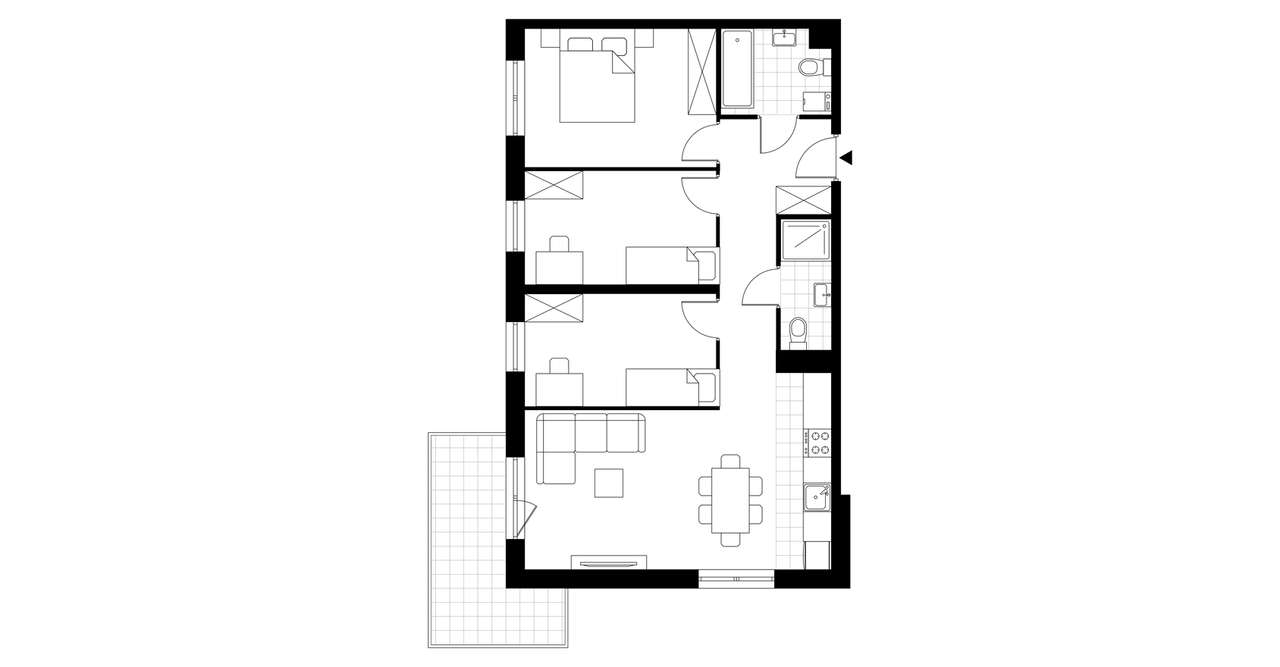 4-pokojowe mieszkanie 73m2 + balkon - Pełny obrazek: 3/8