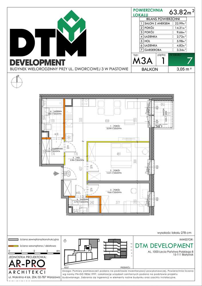 PIASTÓW CENTRAL 3-pokojowe mieszkanie 63,82 m2 + balkon-9