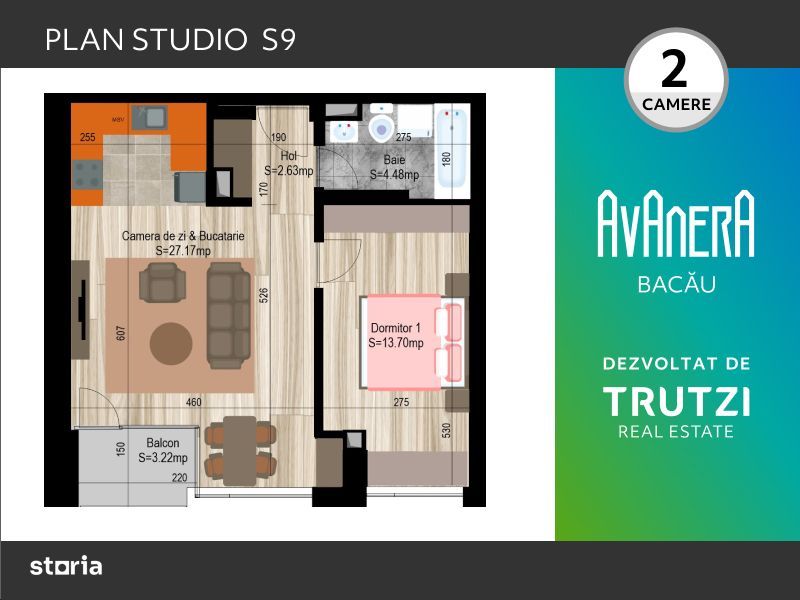 Apartament 2 camere S9 - Bacau - Complex Bacau