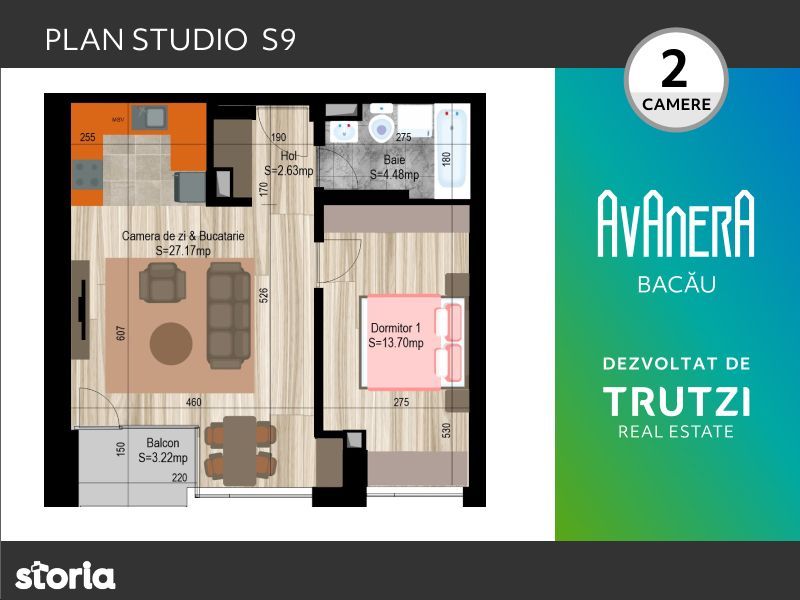 Apartament 2 camere S9 - Bacau - Complex Bacau