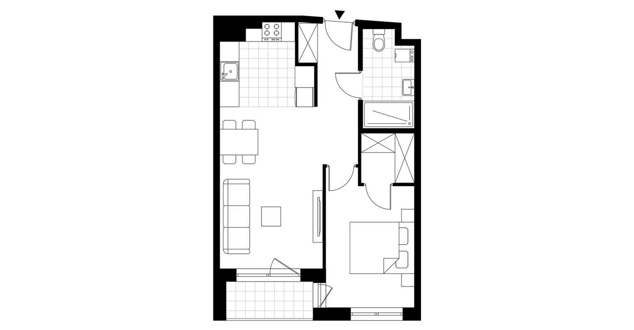 2-pokojowe mieszkanie 45m2 + loggia Bez Prowizji - Pełny obrazek: 3/8