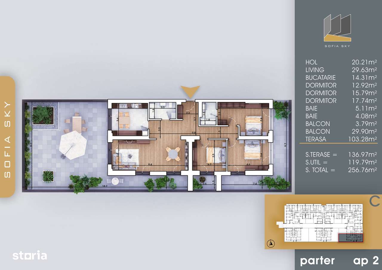 4 camere cu terasa finalizare rapida 700 m Metrou Nicolae Teclu - Imagine principală: 2/10