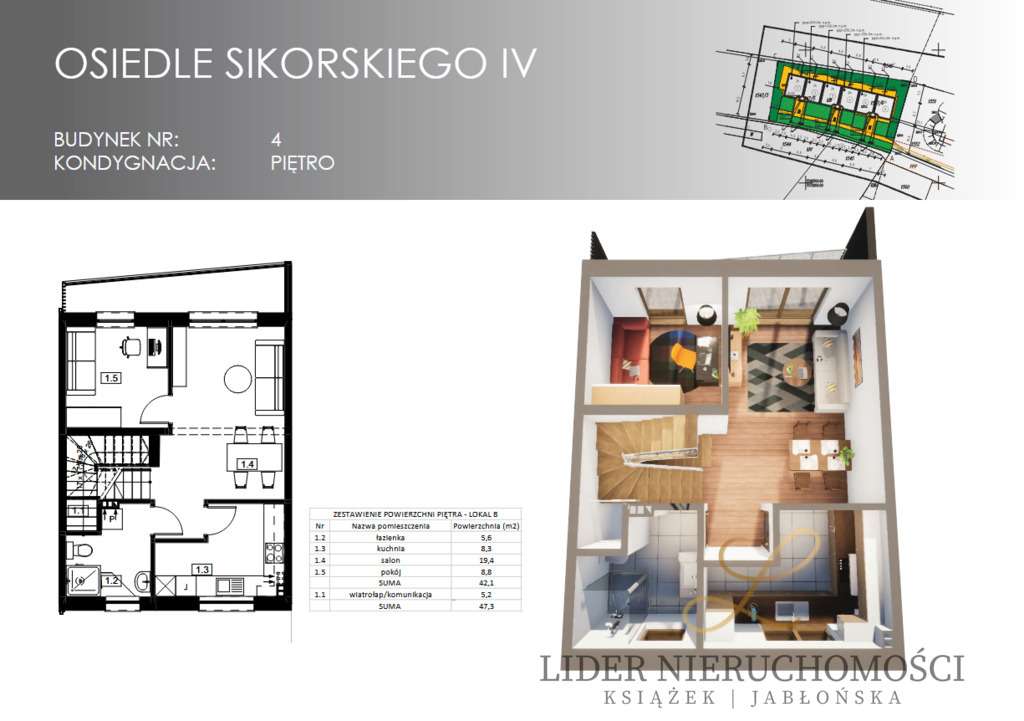 Dwupoziomowe mieszkanie w zabudowie szeregowej - Visning 3