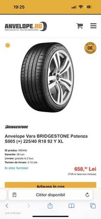 Cauc bridgestone vara 225/40/R18 7-8mm dot 2022 2buc - 4