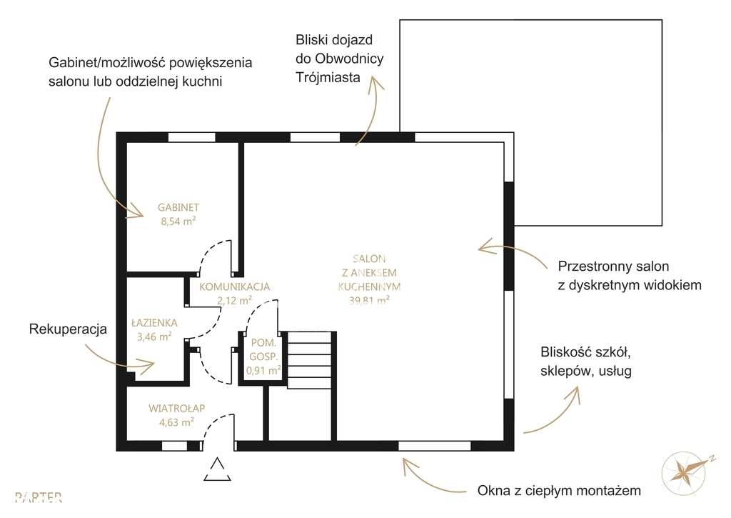 Dom z widokiem na Kiełpino i Kokoszki - Pełny obrazek: 5/20