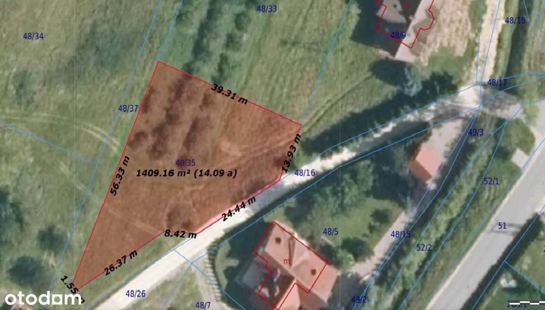 14 arów/Budowlana/Moszczenica N. - gm. Stary Sącz/Bezpośrednio - Pełny obrazek: 4/5