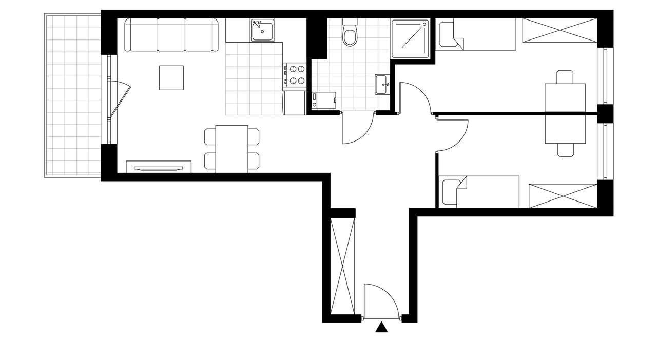 3-pokojowe mieszkanie 54m2 + balkon Bezpośrednio - Pełny obrazek: 3/8