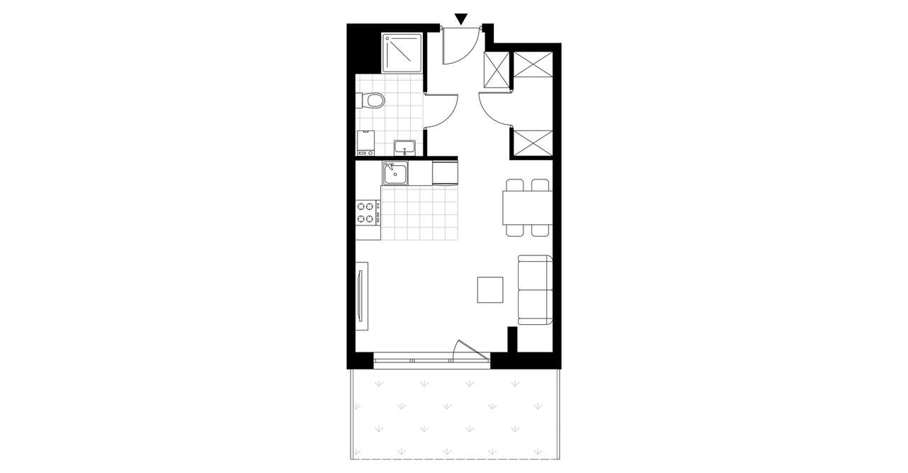 1-pokojowe mieszkanie 32m2 + ogródek Bezpośrednio - Pełny obrazek: 3/8