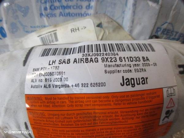 Airbag Banco 9X23611D33BA JAGUAR XF 2009 3.0 D 240CV 4P PRETO FRT ESQ - 3