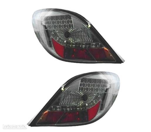 FAROLINS TRASEIROS LED PARA PEUGEOT 207 06-12 CROMADO ESCURECIDO A - 1