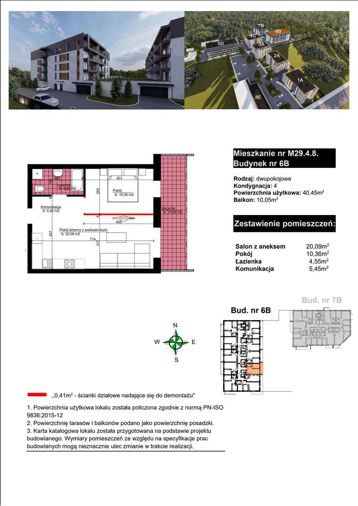 2-pokojowe mieszkanie 40m2 + balkon Bezpośrednio - Pełny obrazek: 2/9