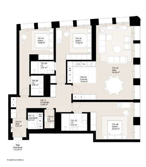 T3 em condomínio privado na baixa Portuense-24