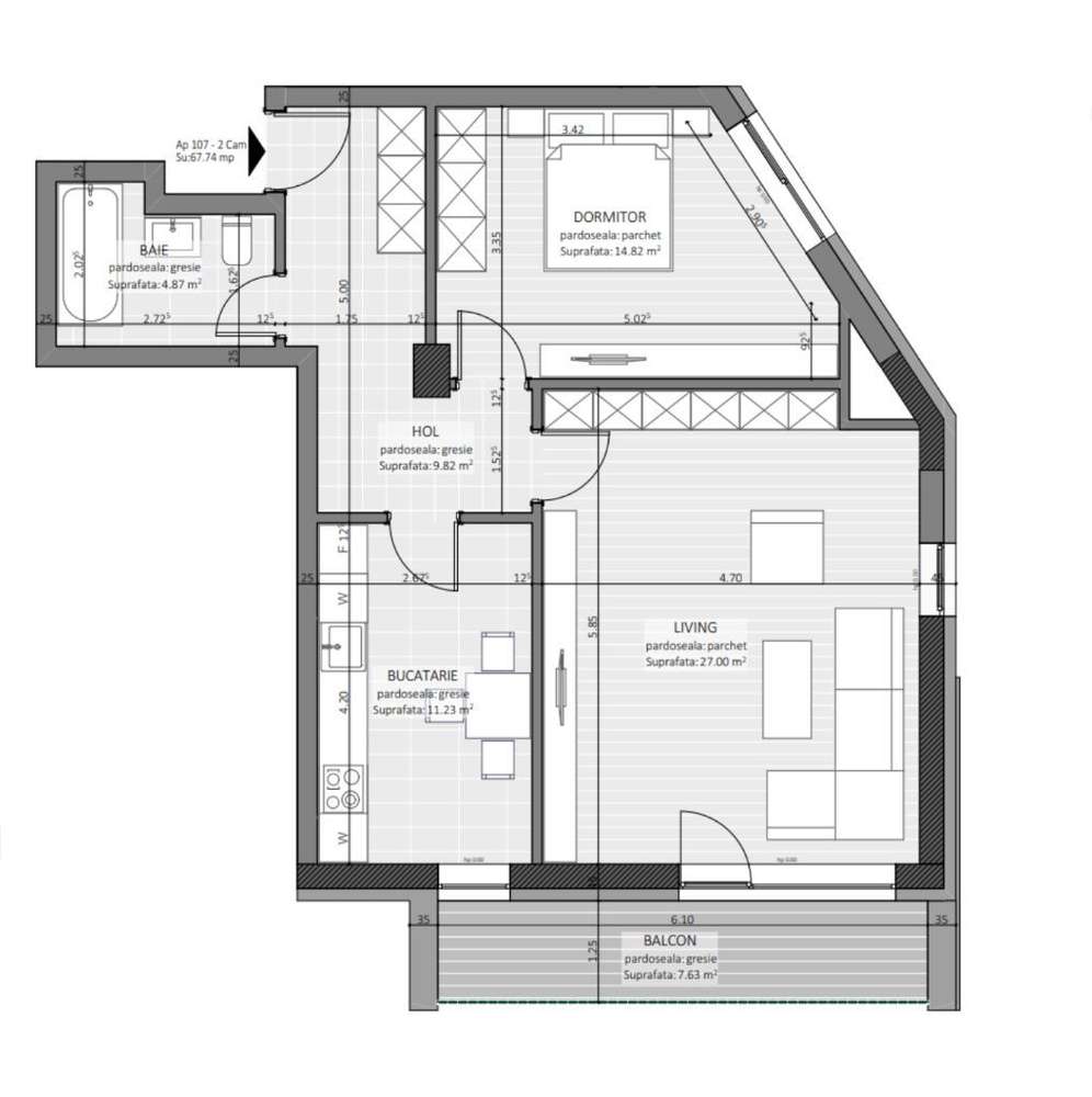 Apartament generos 68 mp + 8 mp balcon *zona M.Viteazu - Imagine principală: 3/5