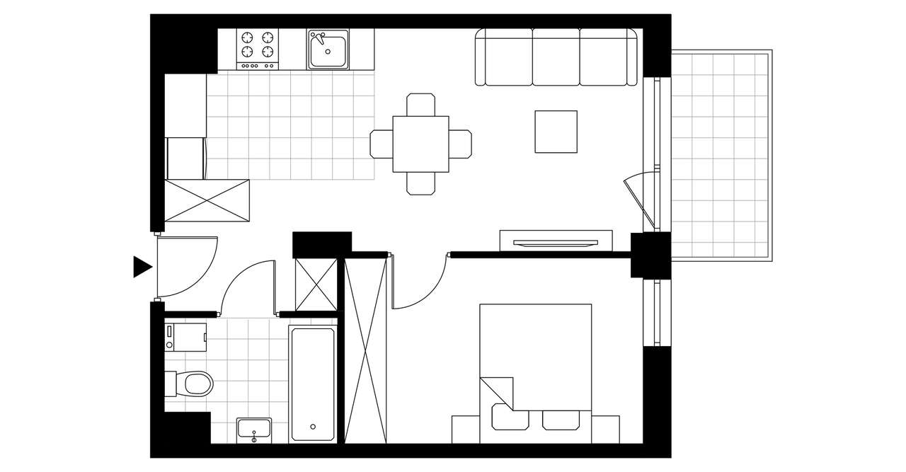 2-pokojowe mieszkanie 39m2 Bez Prowizji - Pełny obrazek: 3/8