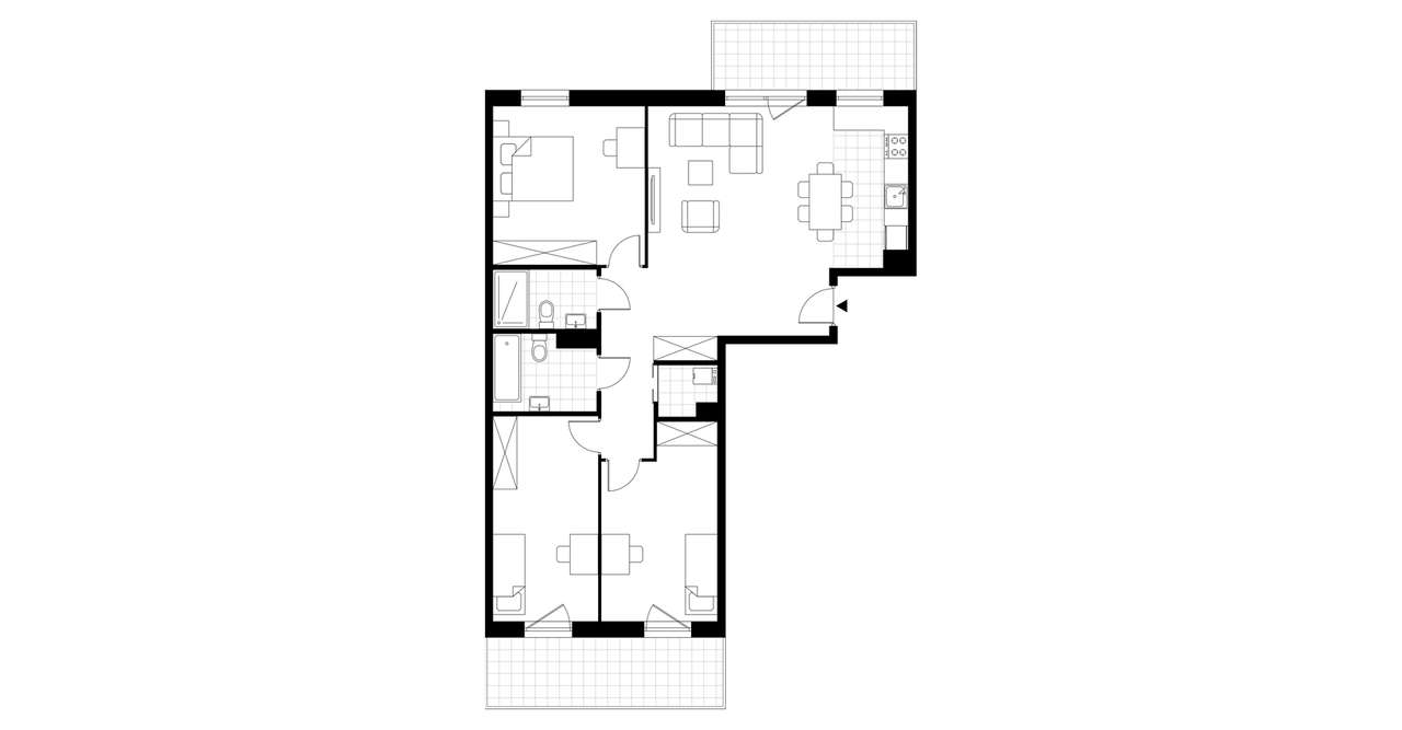 4-pokojowe mieszkanie 90m2 + 2 balkony - Pełny obrazek: 4/9