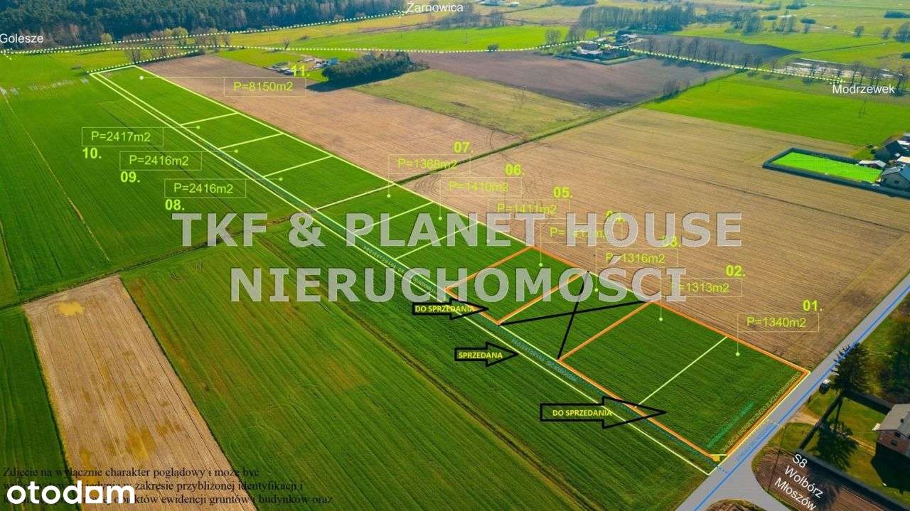 Działka 1411 m2 Modrzewek gm.Wolbórz - Pełny obrazek: 2/2