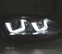 FAROS PARA VOLKSWAGEN VW GOLF 7 12-17 U-TYPE DRL DINAMICOS PRETO - 4