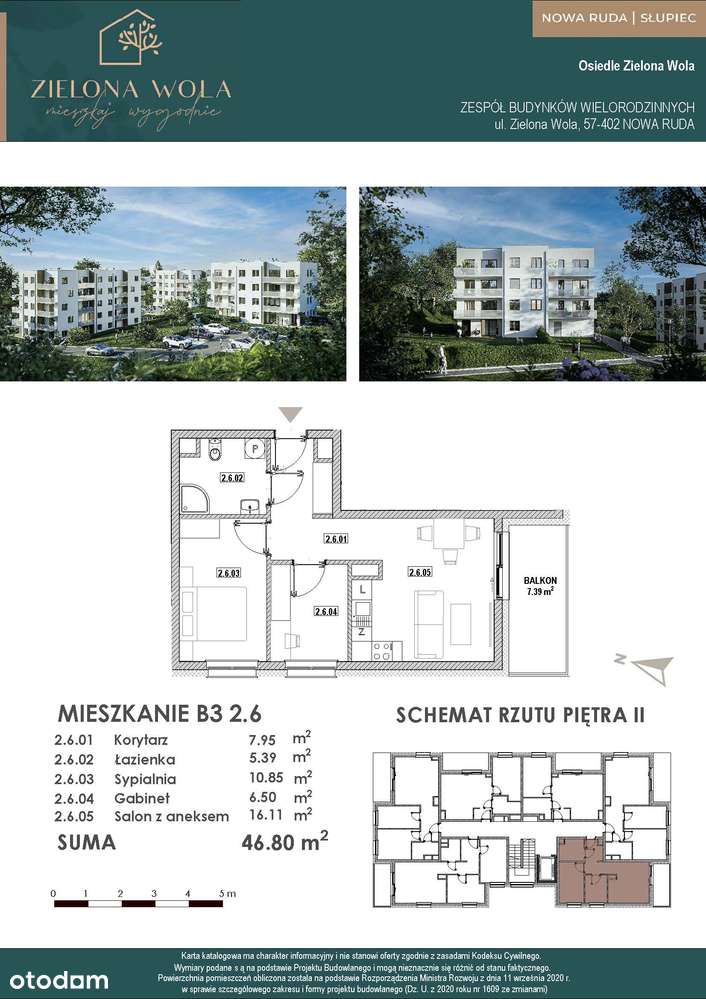 3-pokojowe mieszkanie z balkonem | Zielona Wola, Nowa Ruda-Słupiec